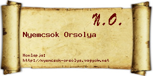 Nyemcsok Orsolya névjegykártya